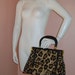 50s purse vintage 1950s handbag BEST FAUX LEOPARD fur Ronay kelly shape purse hand bag buckles