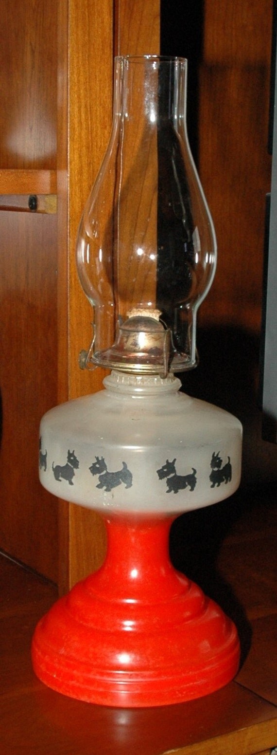 Vintage Scotty Dog Oil Lamp