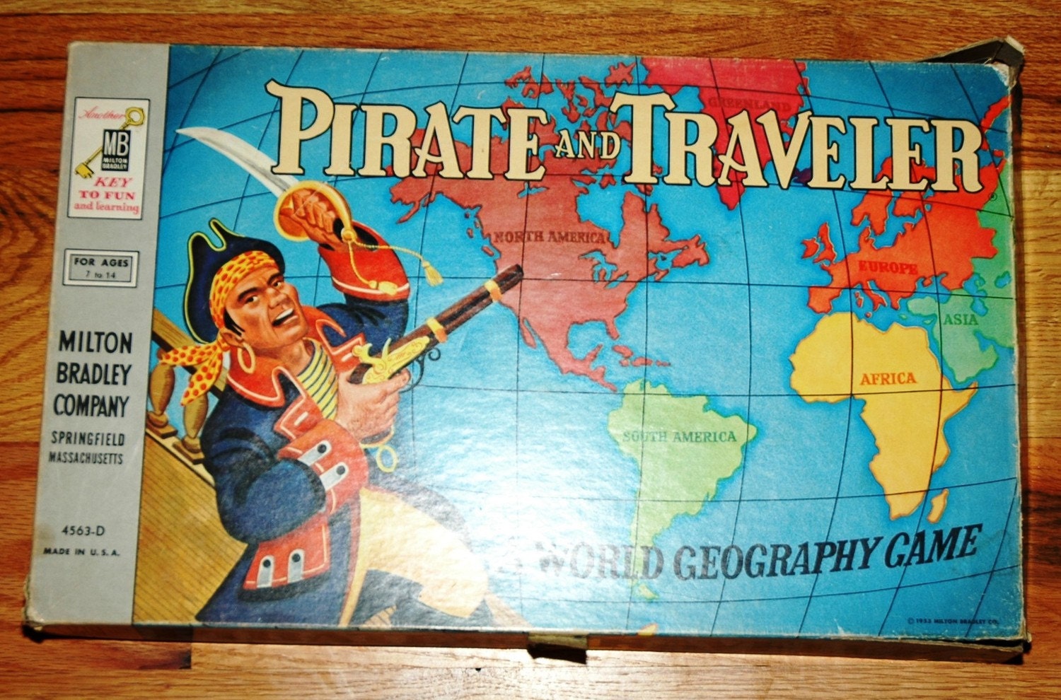 1954 Pirate and Traveler Board Game Milton Bradley