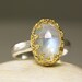 Rainbow Moonstone Ring Sterling Silver 14k Gold Natural Stone Crown of Hearts-made to order in your size
