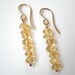 Citrine Earrings - Gold Filled Beaded Pebble Bar Dangle Earrings