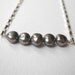 Clearance Sale - Gray Pearl bar Necklace - Sterling Silver Beaded Cultured Freshwater Pearl Row Necklace