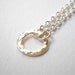 Clearance Sale - Tiny Circle Necklace - Sterling Silver Hammered Ring Link Necklace