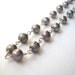 Gray Pearl Necklace - Sterling Silver Beaded Rosary Necklace Gray Cultured Pearl Strand Beadwork Necklace