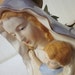 vintage Madonna and Child planter, Giftwares Co Nancy Pew JAPAN, mid century religious blue, ivory, gold Virgin Mary mother & child Statue