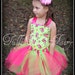 Strawberry Shortcake Hot pink lime corset birthday tutu dress 12m 18m 2t 3t 4t 5t 6