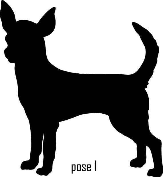 Items similar to 6 Inch Chihuahua Vinyl Dog Silhouette ...
