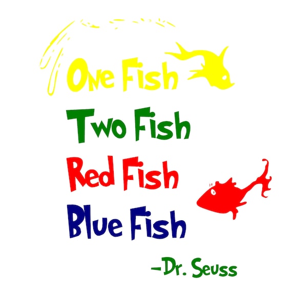 Download Items similar to One Fish Two Fish Red Fish Blue Fish Dr Seuss Vinyl Wall Decal on Etsy