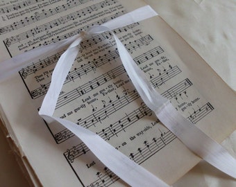 SALE 100 Vtg Hymnal Music Pages. 100+ pgs Vintage Sheet Music. Religious Music. Crafting, altered art. 5x7.5. Wedding Crafts. Old Book Pages