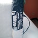 Gray Abstract Print Cotton Drawstring Yoga Mat Bag
