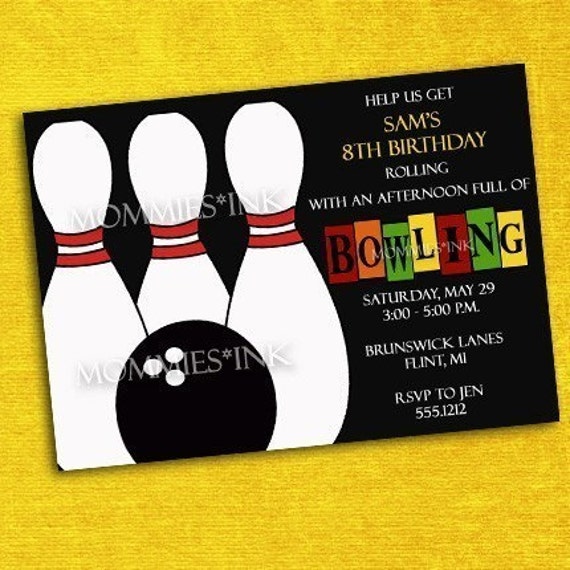 Ten Pin Bowling Party Invitations 6