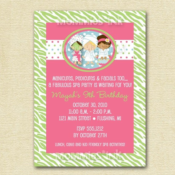 Modern Spa Party Birthday Invite PRINTABLE INVITATION DESIGN   Il 570xN.209913707 