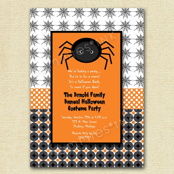 Halloween Spider Birthday Invitations 9