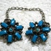 Vintage Silver Toned, Faux Turquoise Sweater Guard
