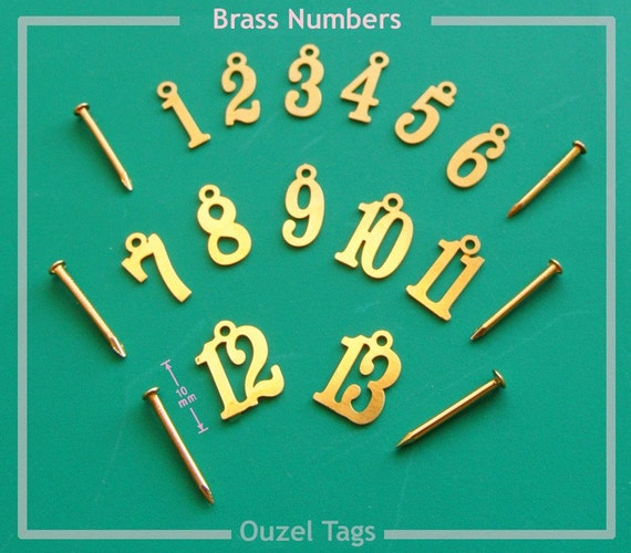 Items similar to Small Brass Numbers Set for Arts and Crafts and