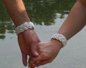 Set of Two Sailor Knot Bracelets White Rope Bracelet In your choice of sizes