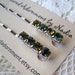 READY to SHIP Green and Peridot Rhinestone Bobby pins in silver set of two, Bridesmaids women hair pins hair clips Barrettes, holiday gift