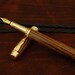 Handmade Wooden Fountain Pen, African Zebra Wood, 10k Gold, Chief Financial Officer, CFO-108
