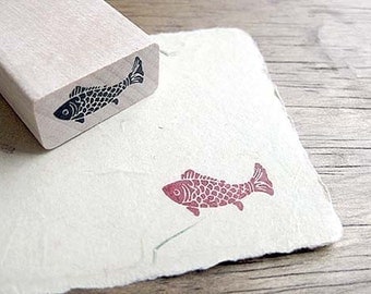Koi Fish Rubber Stamp Fish Stamp Craft rubber stamps ( Small )