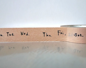 Pink Clay Days Japanese Washi Tape - Days of the Week Masking Tape Planner Sticker Tape