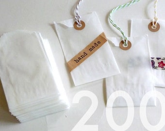 200 Cute SMALL Flat Glassine Bags 2 x 3.5 in