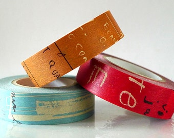 Graffiti Washi Tape Set DARK (A) Artistic Collage Japanese Masking Tape Set of 3