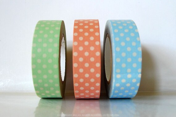 Baby Shower Decorations Washi Tape Green Peach Pink Blue