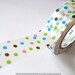 COLORFUL BLUE Polka Dot Birthday Decorations Japanese Washi Tape - 15mm MT for boy or girl