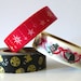 Christmas Washi Tape RED Star Bells Candy Cane - christmas gift wrap SET of 3