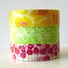 Japanese Washi Tape Yellow POPPY, Green Leaves, Pink Poppy Flowers masking tapes - Set of 3 PrettyTape