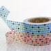 Colorful GRID Japanese Washi Tape - Blue and Red Masking Tapes 15mm Set of 2 MT