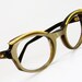Vintage Beige Cat Eye Eyeglasses Sunglasses Eyewear Frame With Gold Brow Accents NOS