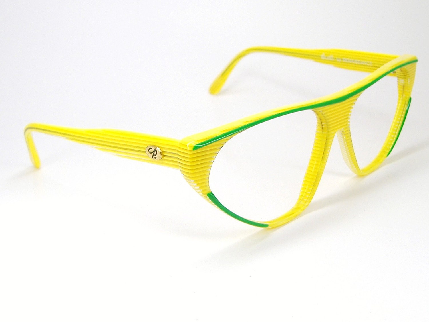 Vintage1980s Yellow Eyeglasses Eyewear Frame NOS