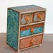 Moroccan Bazaar Orange and Turquoise Wooden Jewelry Box