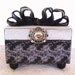 SALE Jewelry Box Black and White Lace Damask