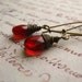 Ruby Red Wire Wrapped Earrings