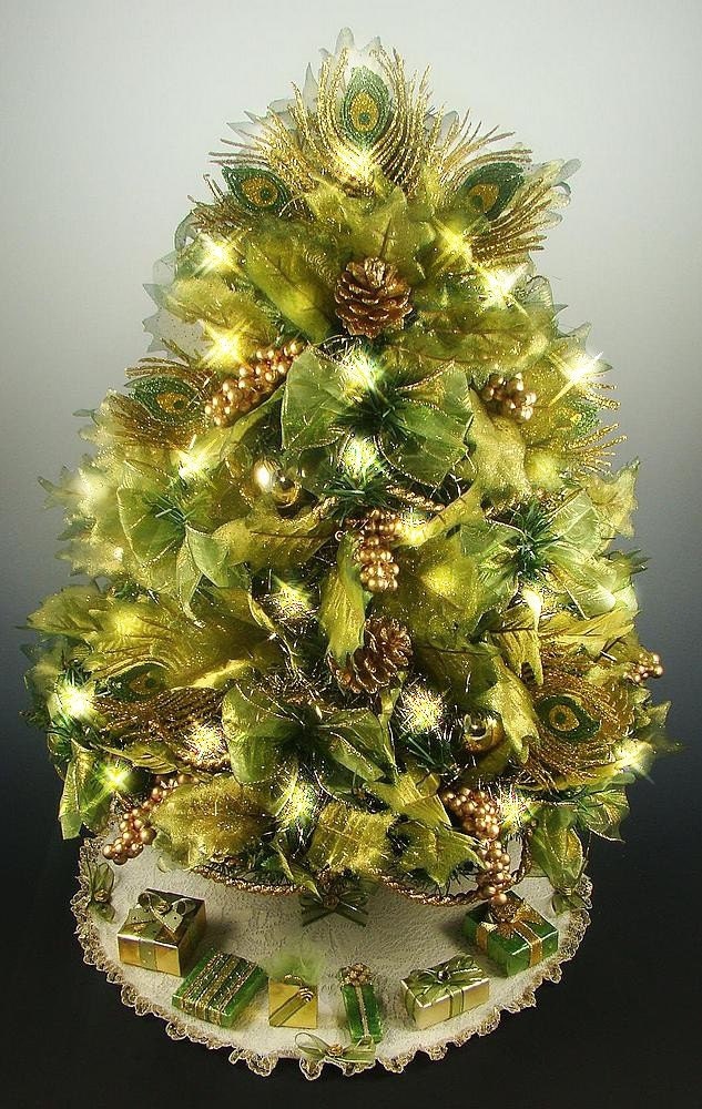 tabletop mini christmas tree chartreuse lime peacock theme tabletop mini christmas tree chartreuse lime peacock theme