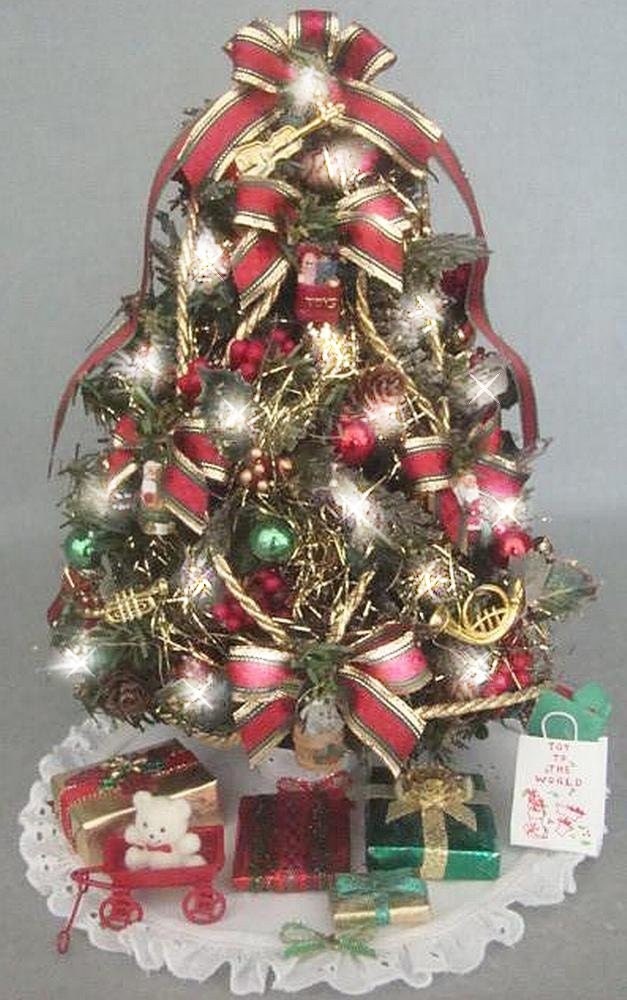 decorated mini tabletop christmas tree red green gold decorated mini tabletop christmas tree red green gold