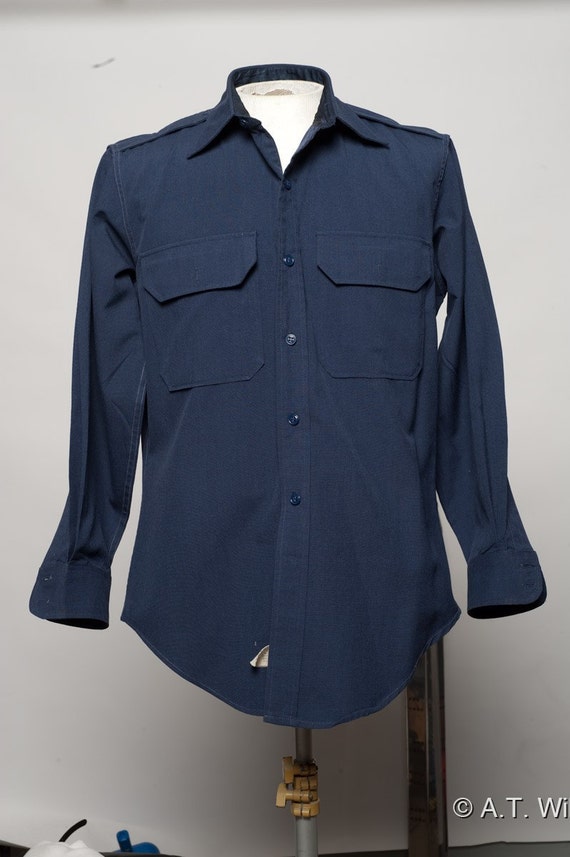 USAF Blue Wool Shirt 1971 Vietnam Era Air force by EVOLVE2LOVE