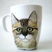Painted Cat Mug Portrait Painting , Gift for Cat lovers Pet lovers, gift under 50