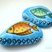 Orange Green Blue Fishes Painted Stones ,decorative rock art