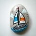 Nautical Sail Boat Paperweight, hand paint rock home decor , gift under 25