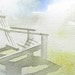 Original Beach Art Watercolor Painting Adirondack Chair, landscape paintings for sale