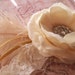 Vintage Couture Flapper 1920s 20s Gatsby Headband Cream Flower Feathers Veiling Rhinestone on Stretch lace Flapper, Photo Prop A111