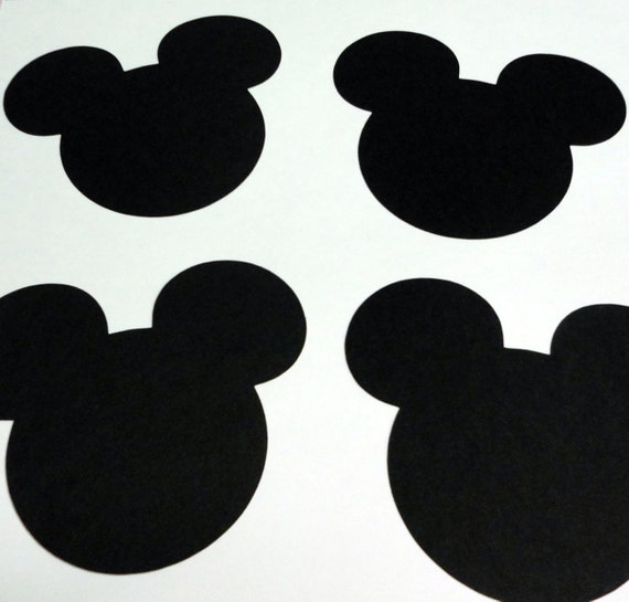 5 Mickey Mouse Head Silhouettes Black Cutouts Die Cut