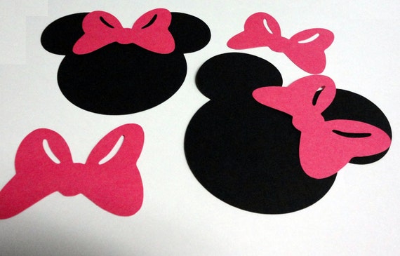 30 5 Minnie Mouse Head Silhouettes Black Cutouts with