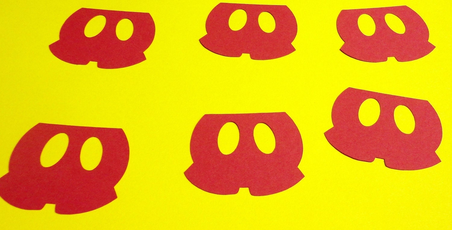 2.5 Mickey Mouse Pants Shorts Silhouettes Red Cutouts