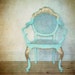 art print- Turquoise chair--- original photo processed at PS 8x8 inch