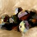 Czech Picasso Glass Bead, Violet Black Tea Fire Polished Roundel, 6x8mm, 10 -- LAST ONES --