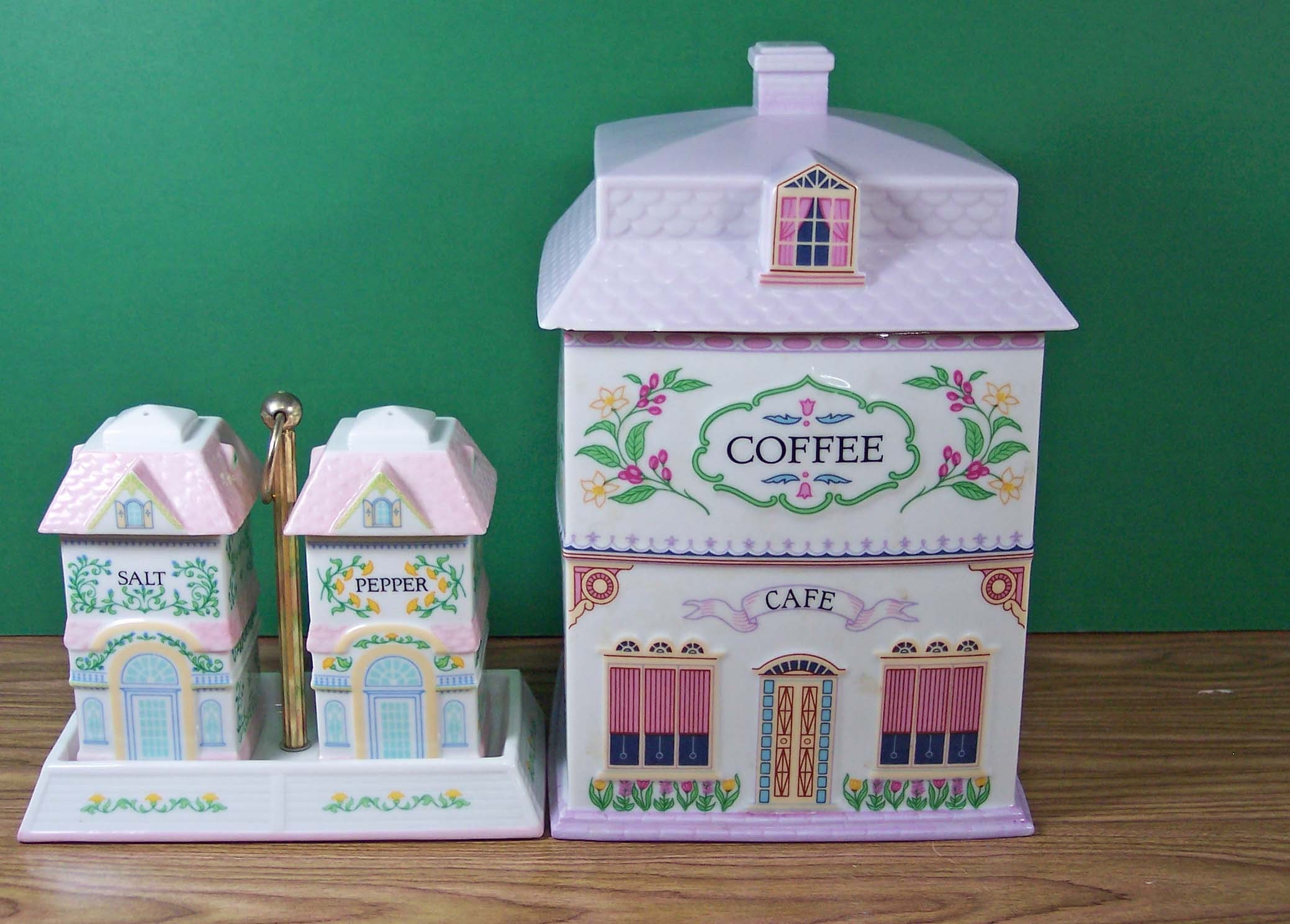 LENOX VILLAGE CANISTER. COFFEE SHOPPE. 1990. VINTAGE